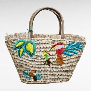 Pacific Paradise A World Traveler Collection Woven Straw Beach Tote